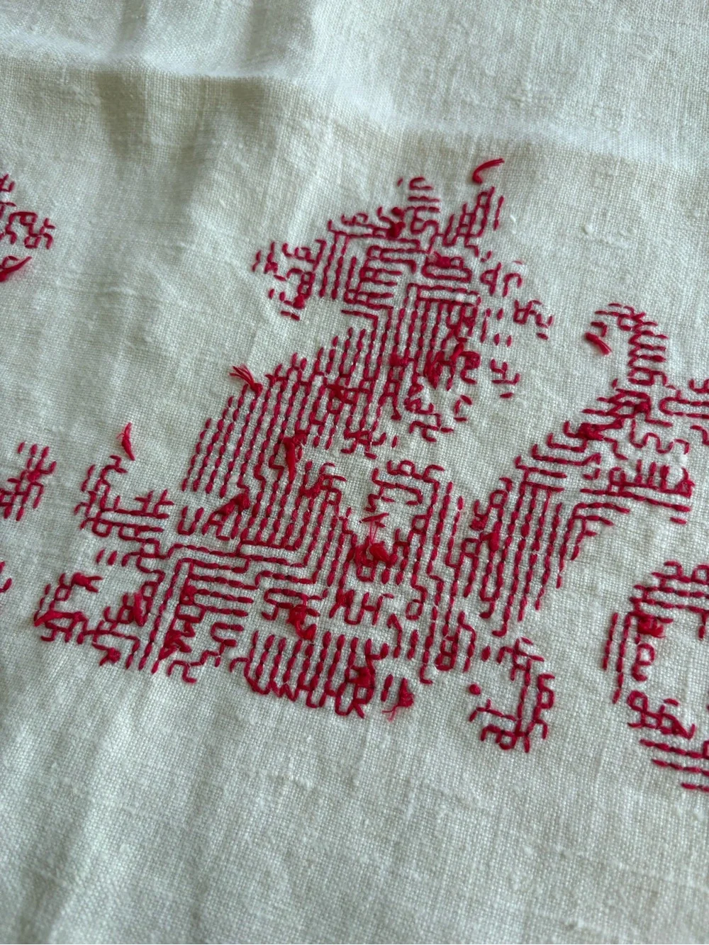 Vintage embroidered border figures