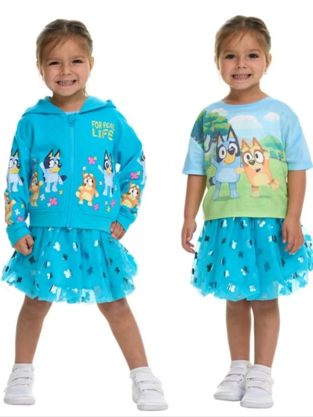 Bluey Bingo 3 piece Tutu Set Jacket Tutu Skirt and Shirt Blue 3T
