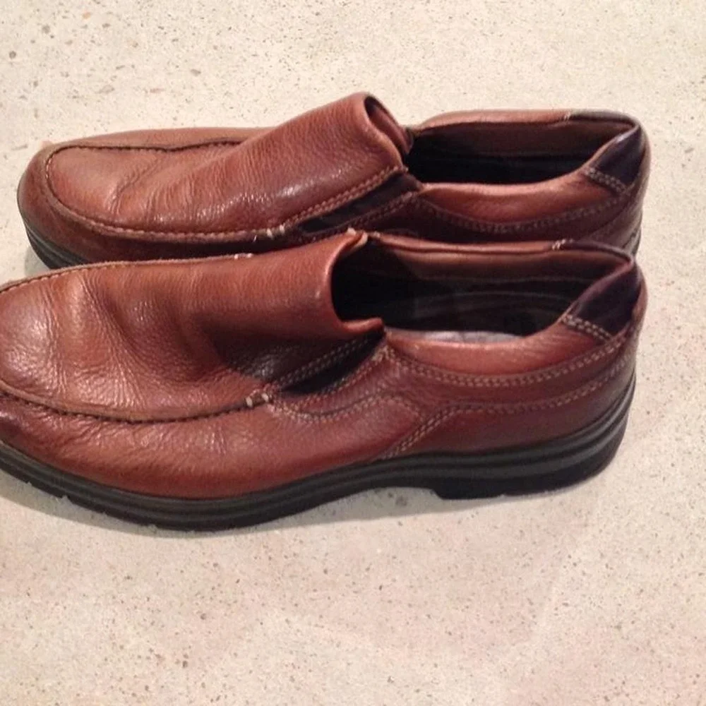 Johnston & Murphy Men's Leather Slip-On Shoes Size 10.5 Brown Comfort