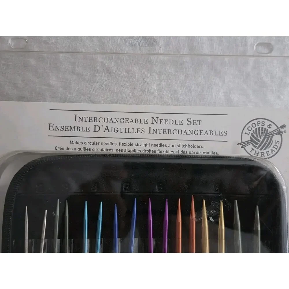 Loops & Threads Interchangeable Knitting Needle 40 pc Set - NEW Rainbow