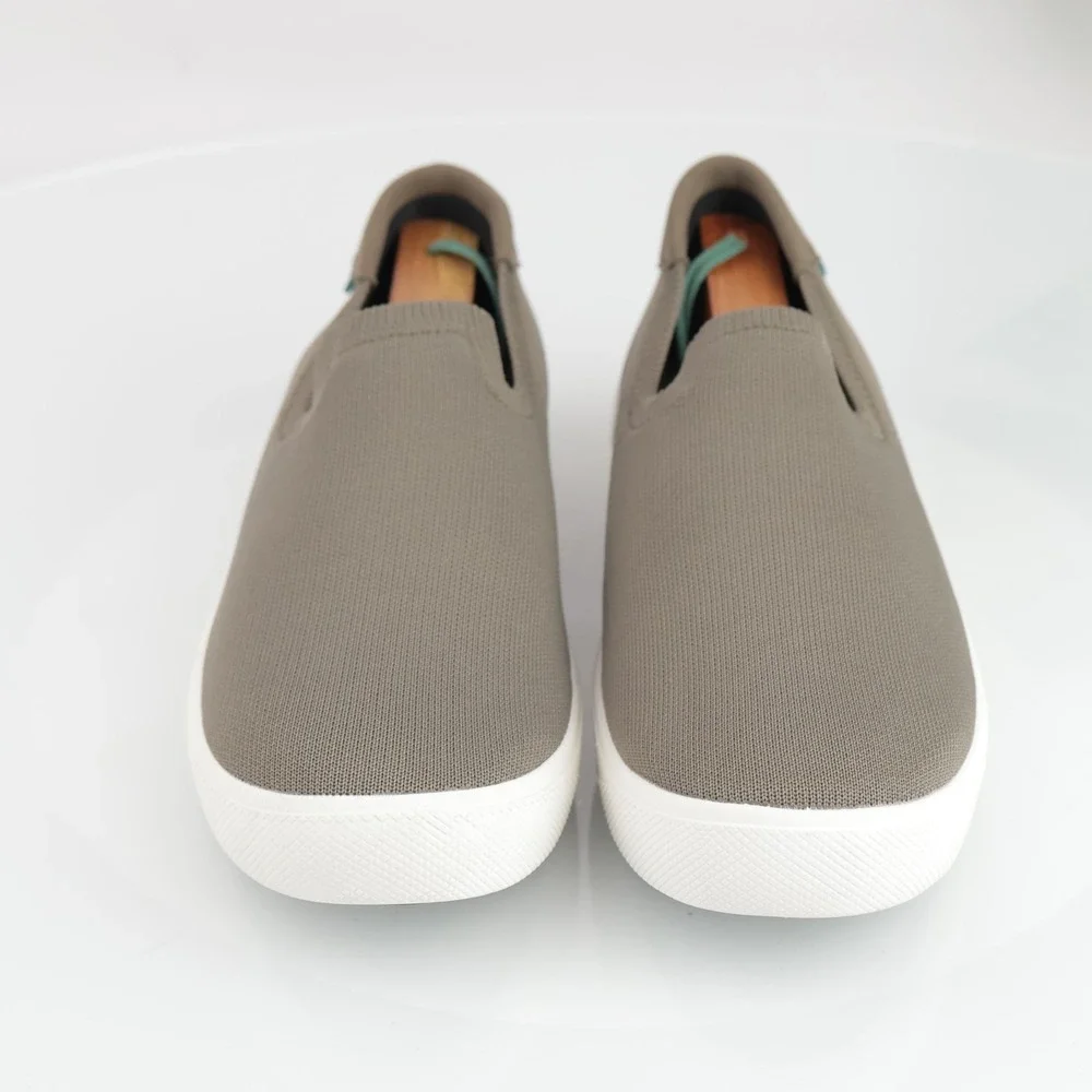 Vessi Mens Boardwalk Slip-On Shoe Size 9 Waterproof Taupe Olive Gray Knit Casual