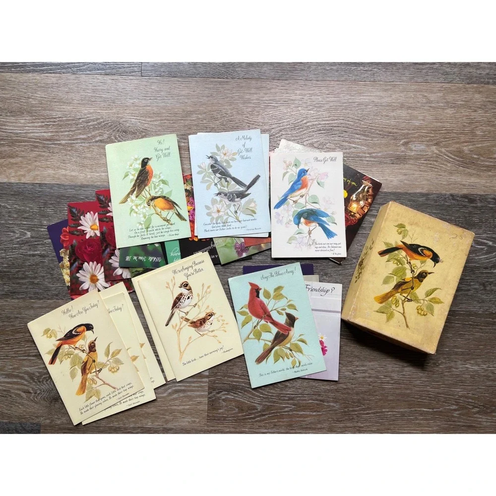 Sunshine Line Birds of Song Greeting Cards Multicolor Vintage