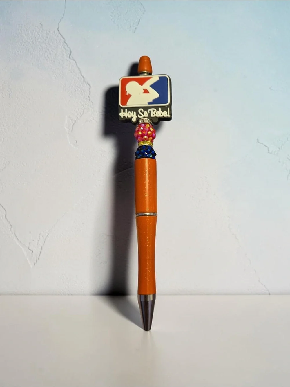 Orange baseball Stylus Pen with Beaded Accent new