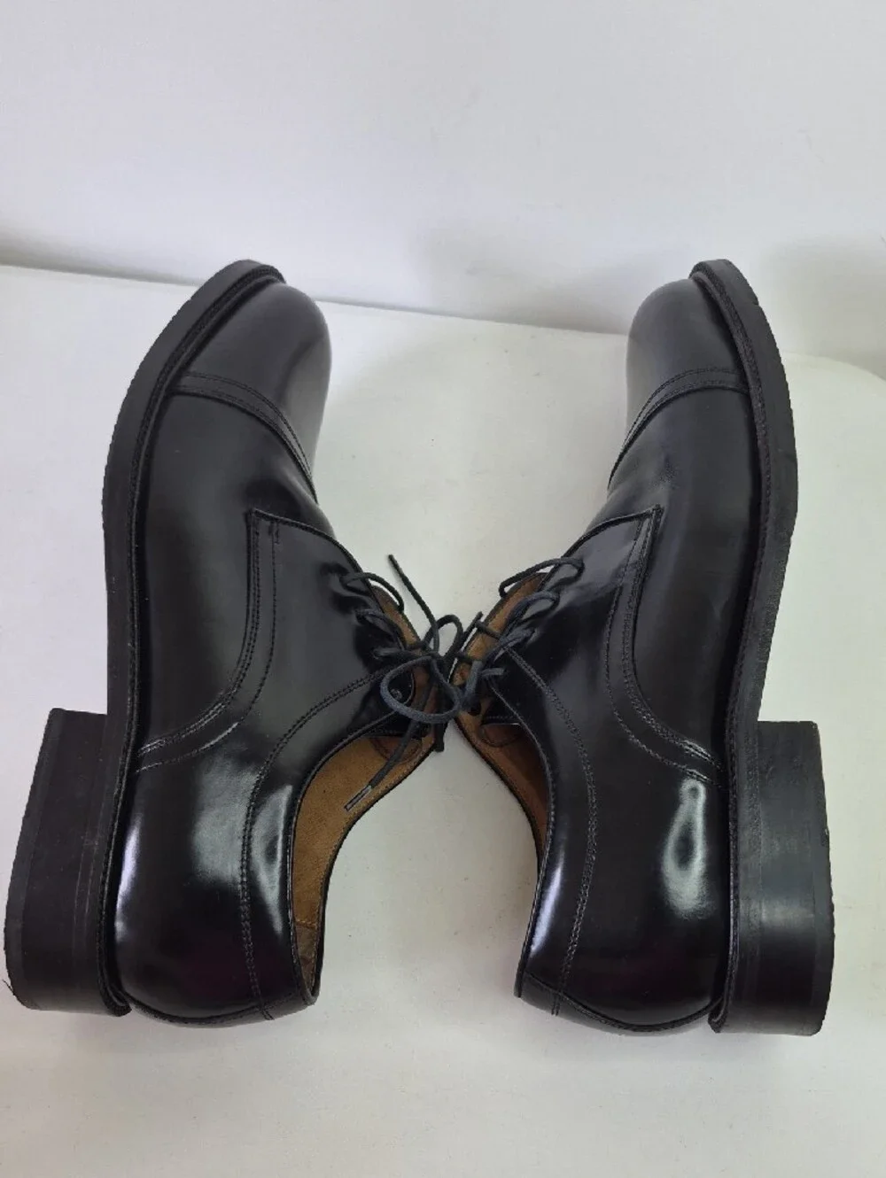 Bass Men's Black Leather  Cap-Toe Derby‎ Shoes Size 13M