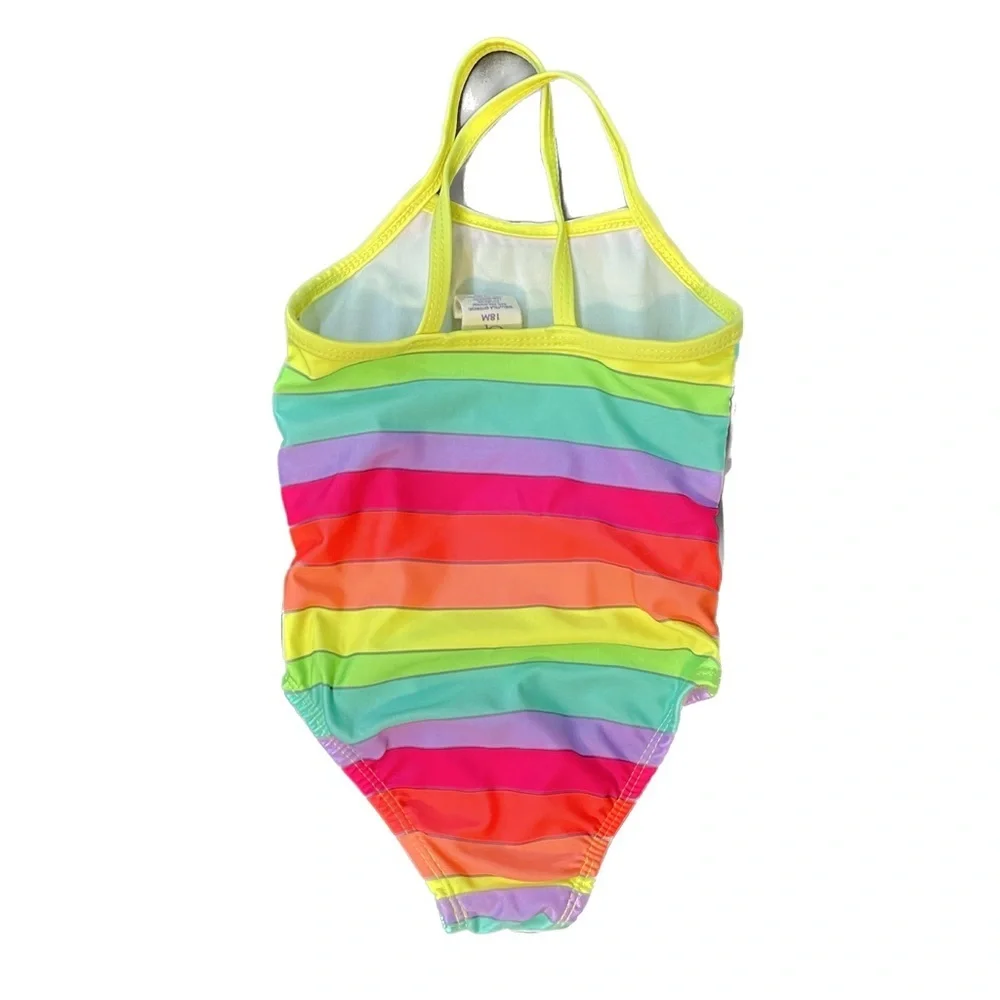 OP Neon Rainbow Stripe One Piece Swimsuit Size 18M