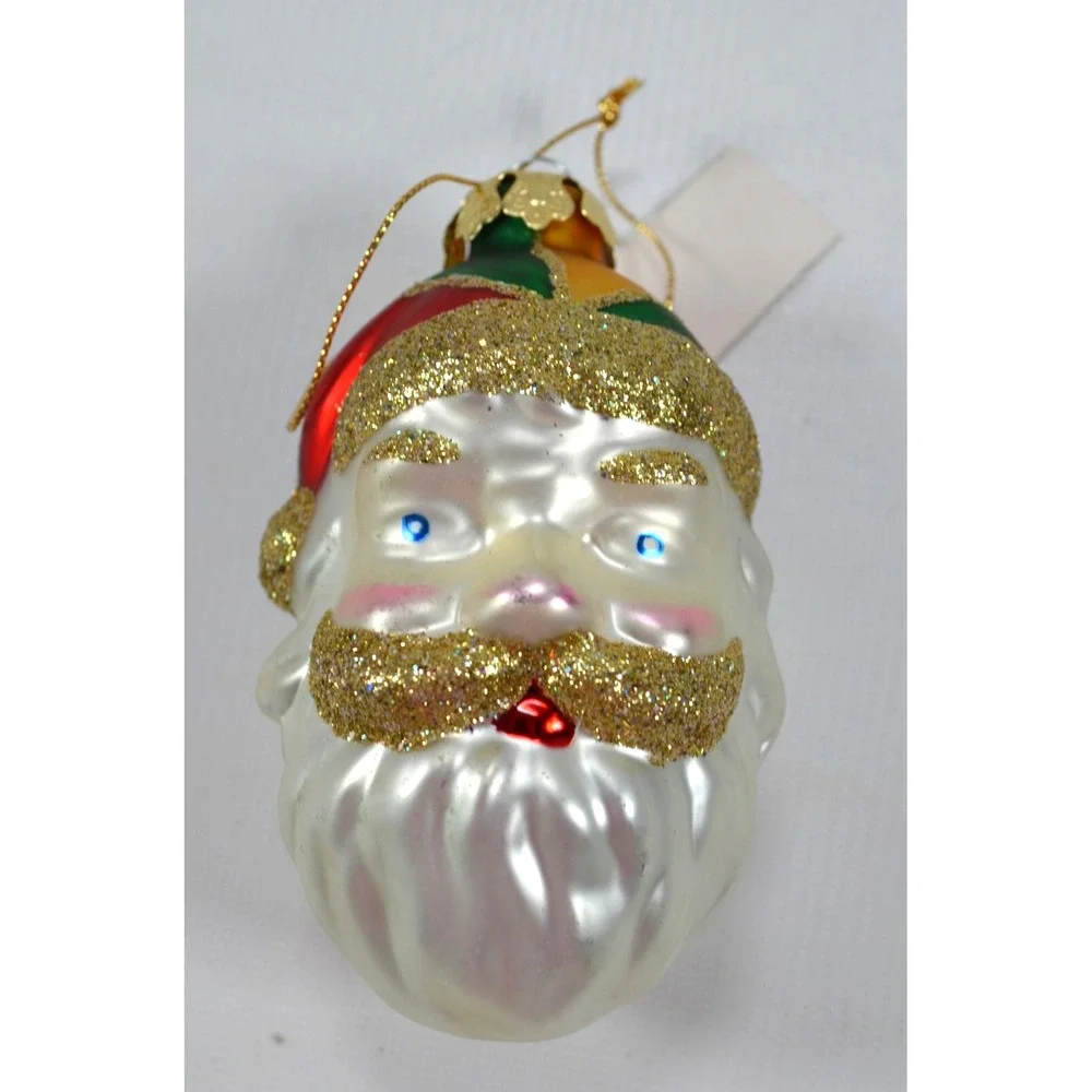 New Glass‎ Santa Head Christmas Tree Ornament 4.5