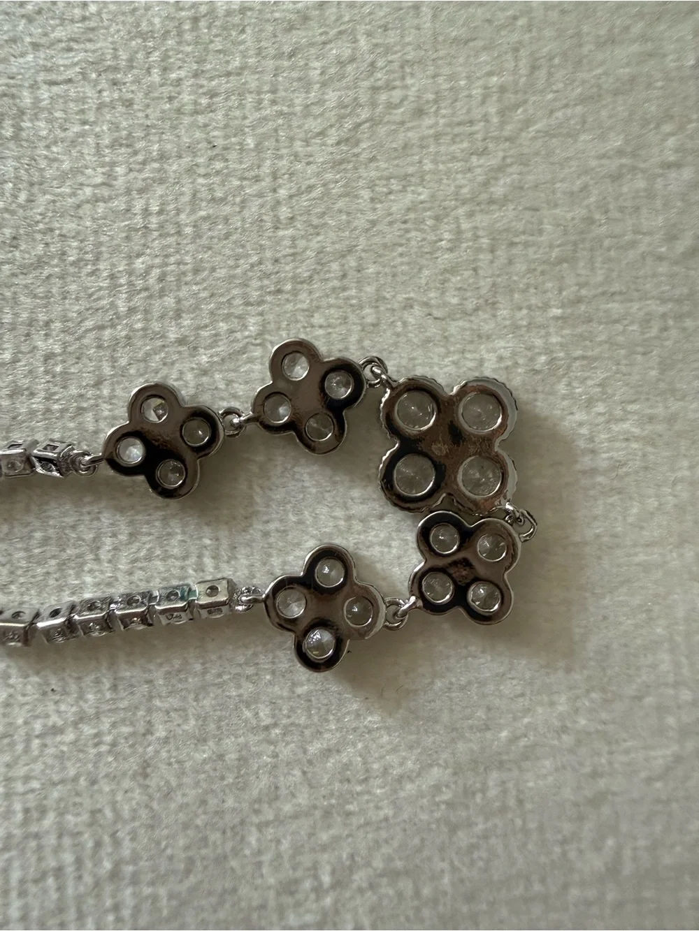 Silver Plated Pavé CZ Adjustable Bracelet – Up to 8