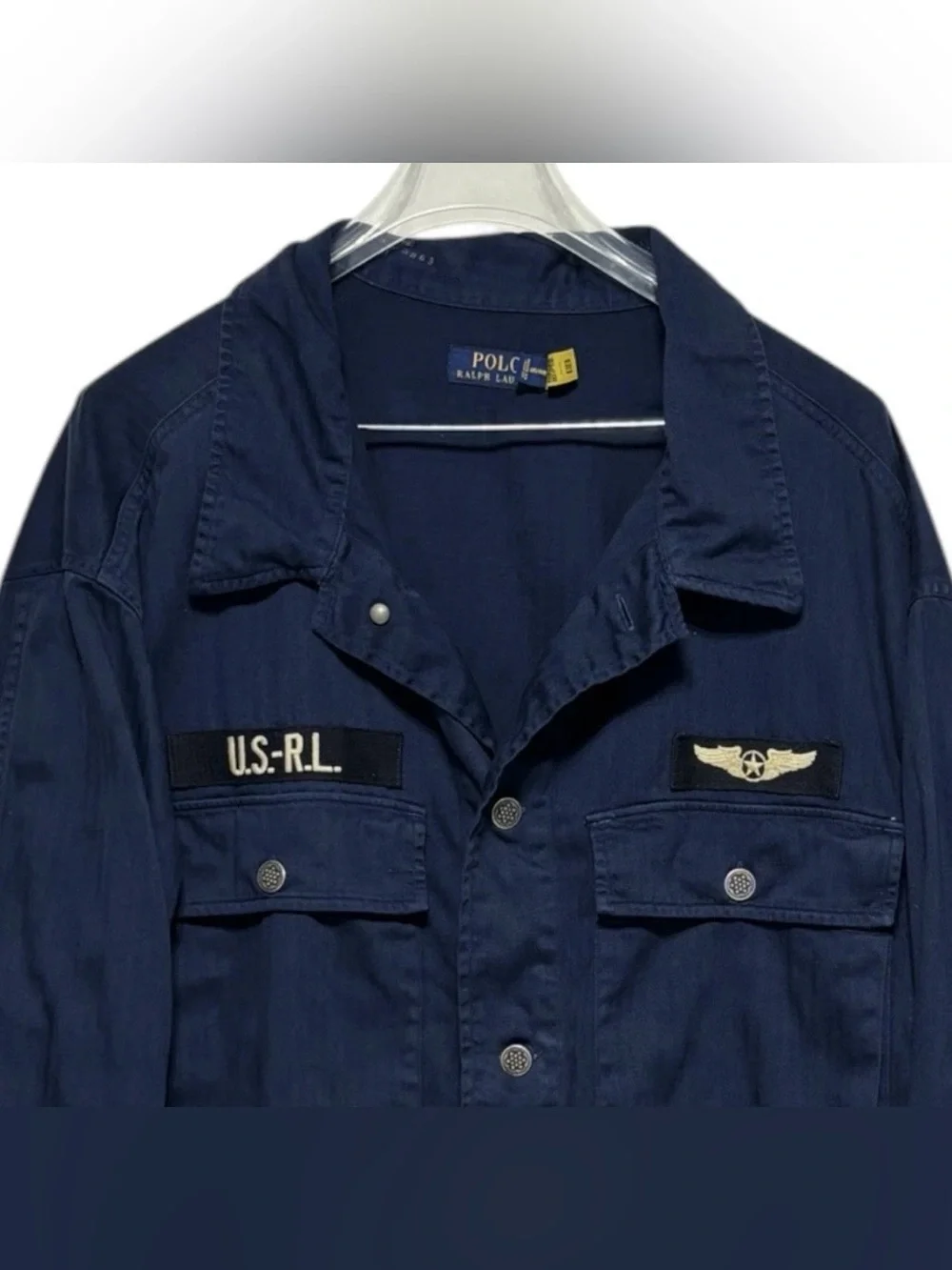 Polo Ralph Lauren Men's Herringbone Airforce Military Style Cotton Jacket Shirt