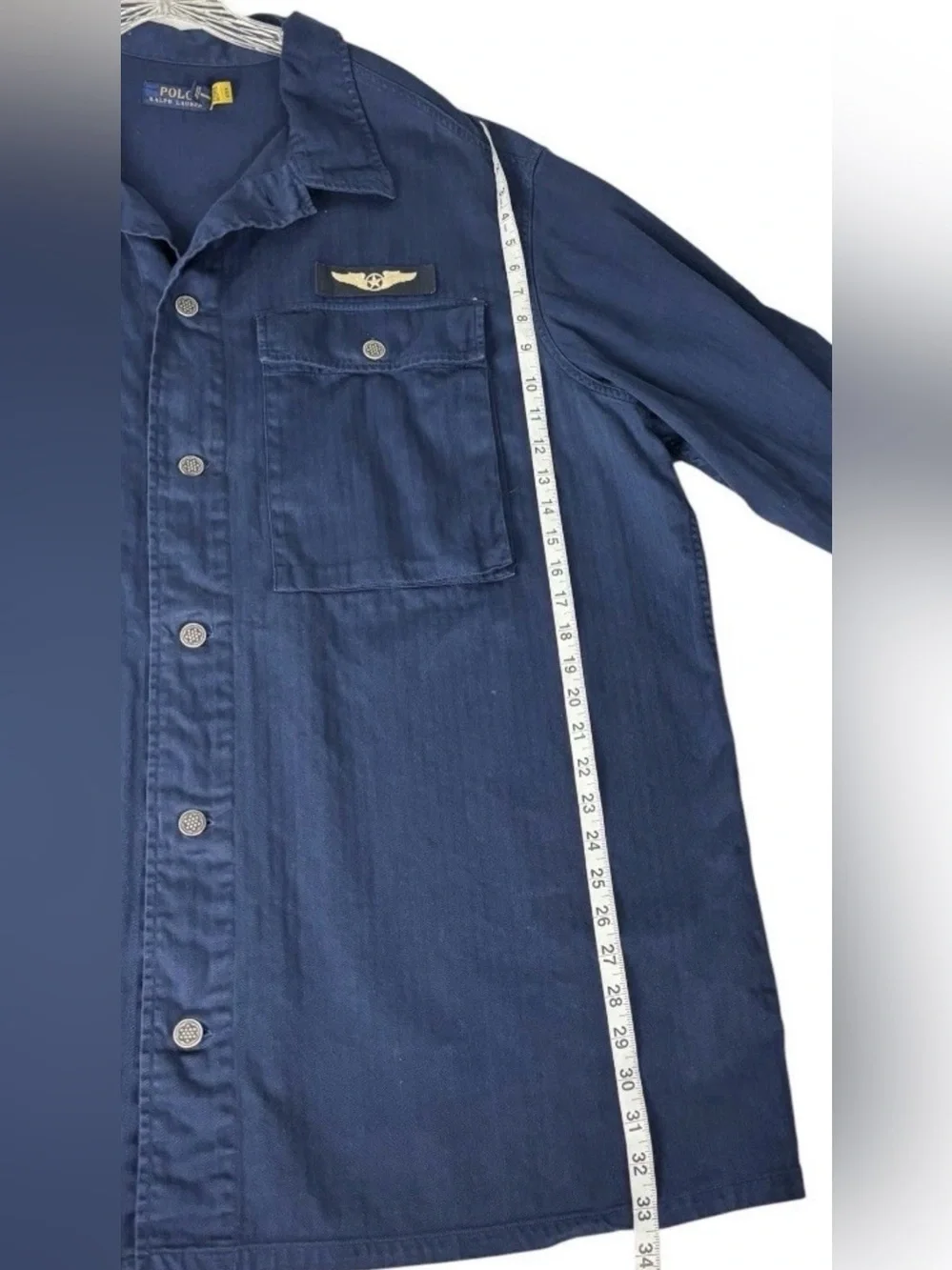 Polo Ralph Lauren Men's Herringbone Airforce Military Style Cotton Jacket Shirt