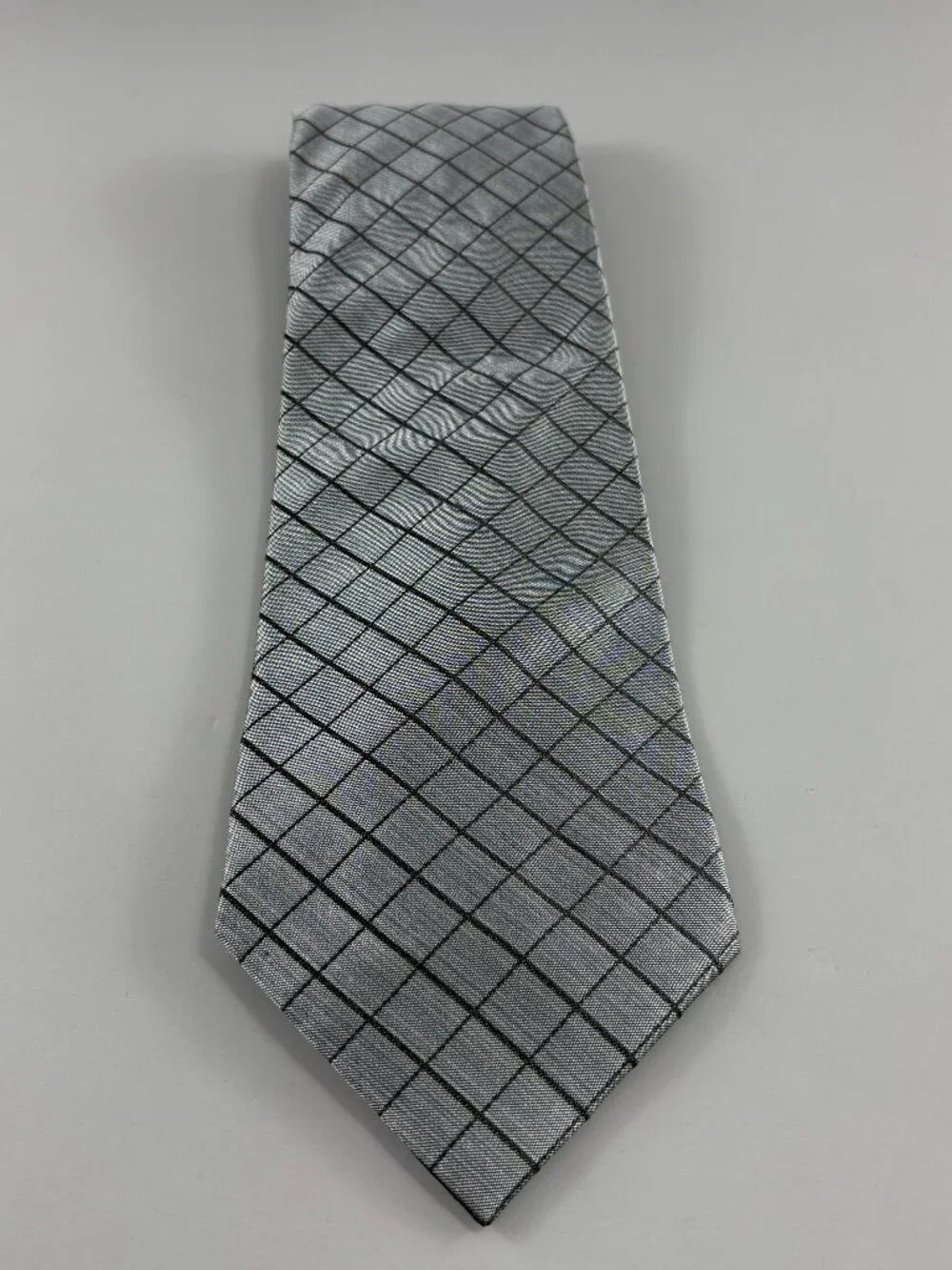 Donna Karan Signature Grey / Black Geometric Men's Tie 4