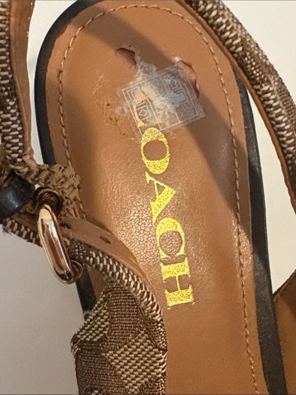 Coach slingback wedges