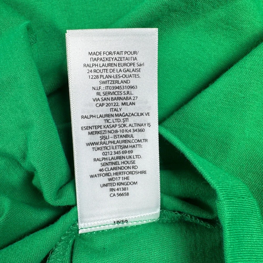 Polo Ralph Lauren T-Shirt HOLE Mens 4XLT Green Script Logo Short Sleeve Tee NWT