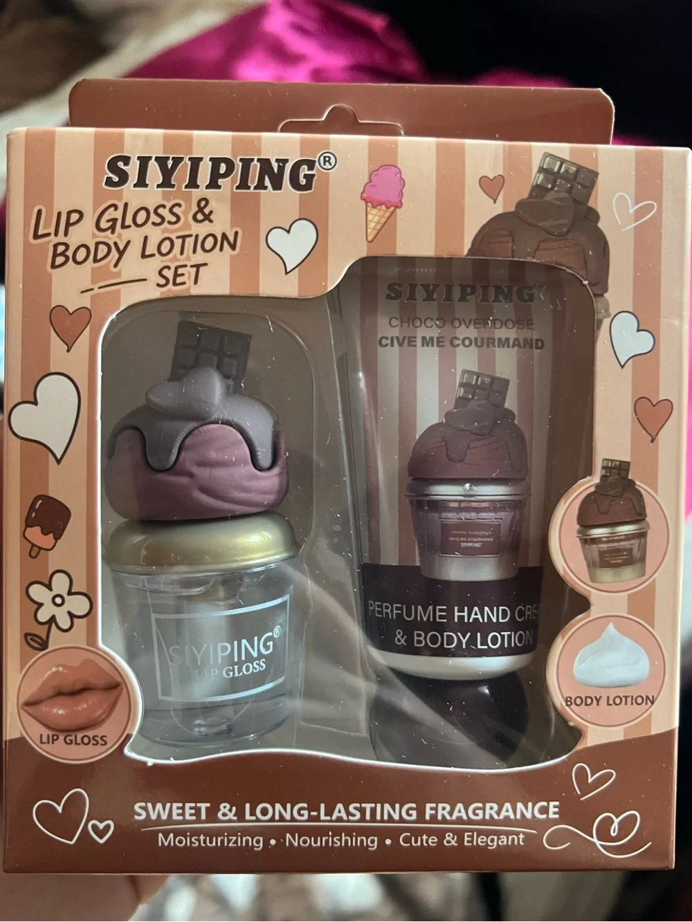 Chocolate Cupcake Lip Gloss & Body Lotion Set