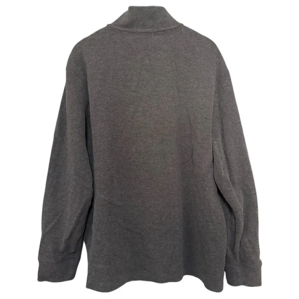 Polo Ralph Lauren Men’s Size L Dark Gray Cotton 1/4 Zip Estate Rib Sweater