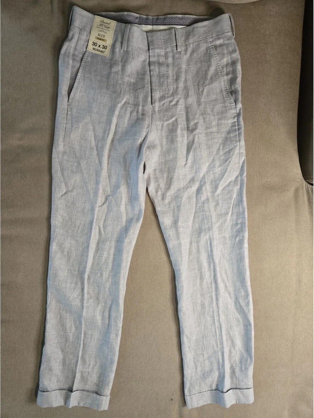 Murano Baird McNutt 100% Linen Pants Men's 30x30 Alex Slim Fit NWT
