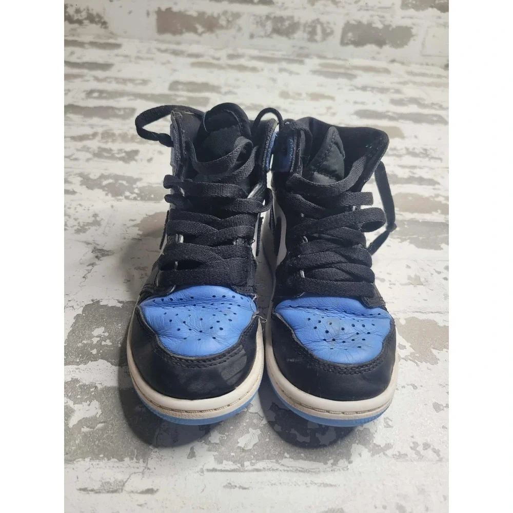 Nike Air Jordan 1 High UNC Toe Blue Black White FD1412-400 Kids Size‎ 13C