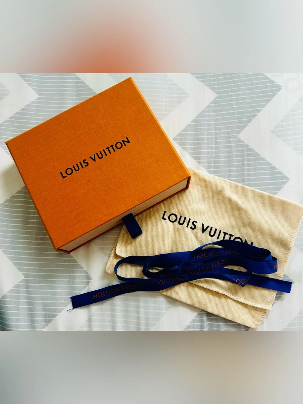 Louis Vuitton Small Gift Box + Dust Bag + Ribbon | Compact Wallet Packaging