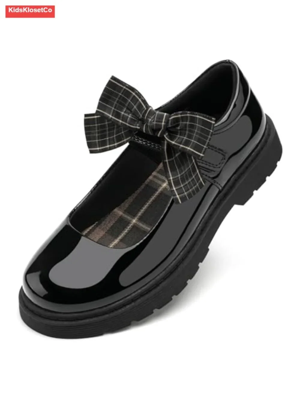 Girls Mary Jane Flats Dress Shoes Detachable Bow Uniform