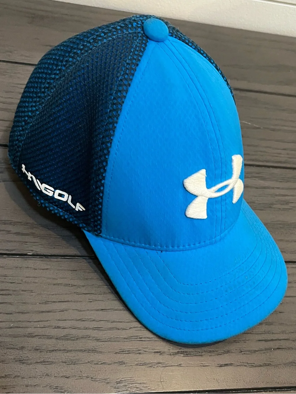 Under Armour Bright Blue and Black Kids' Mesh Back Cap with White Logo