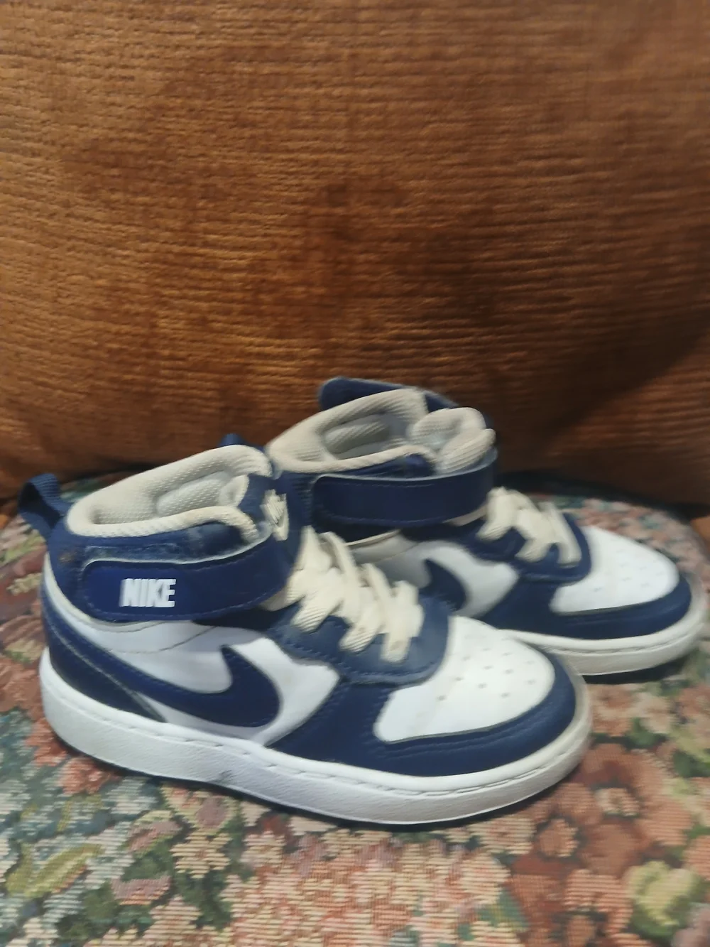 Nike Kids Navy and White High-Top Sneakers
