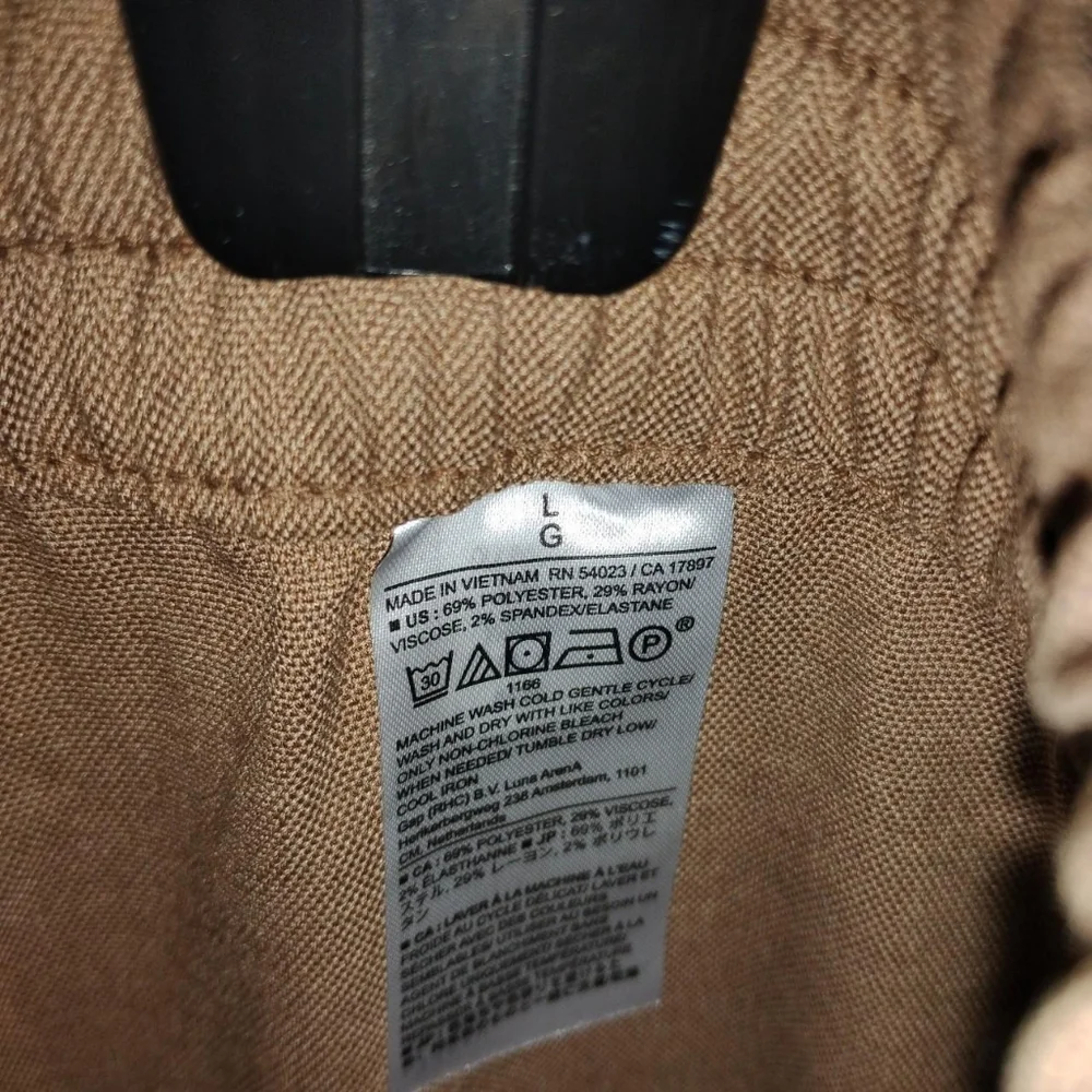 Mens Banana Republic Tapered Fit Drawstring Dress Pants - Tan/Khaki - Large