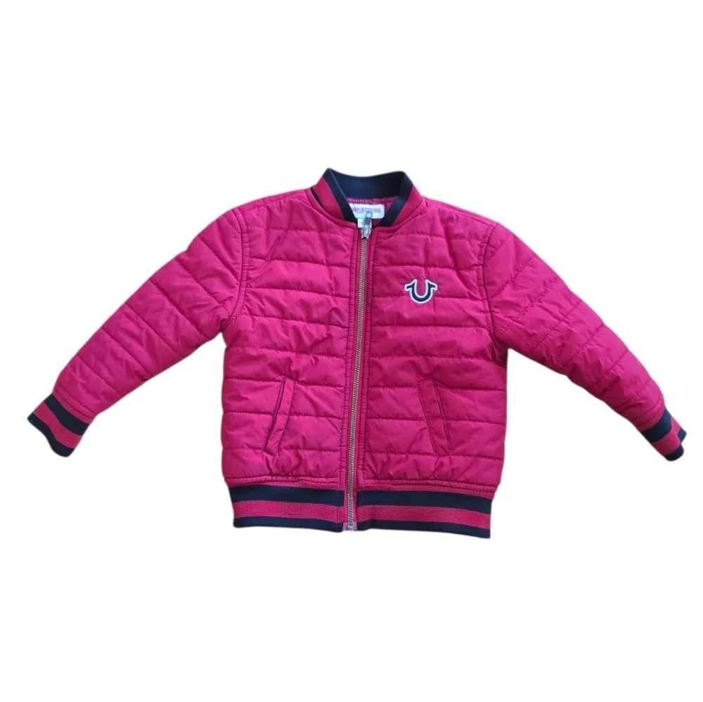 True Religion Red Puffer Quilted Jacket Unisex Size 2T