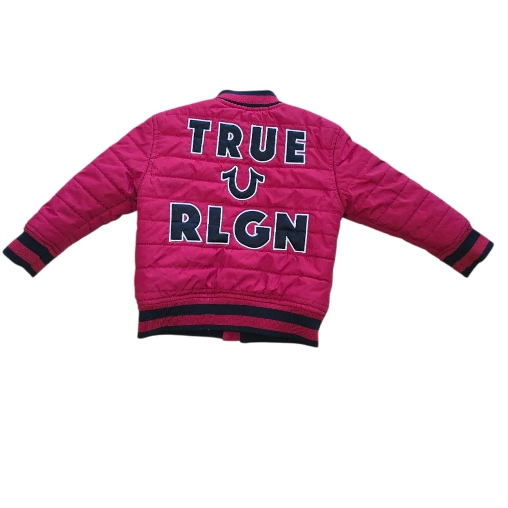 True Religion Red Puffer Quilted Jacket Unisex Size 2T