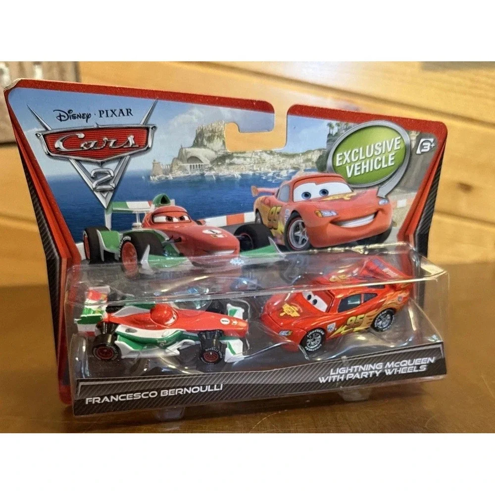 Disney Cars 2 Francesco Bernoulli & Lightning McQueen with Party Wheels 2 Pack