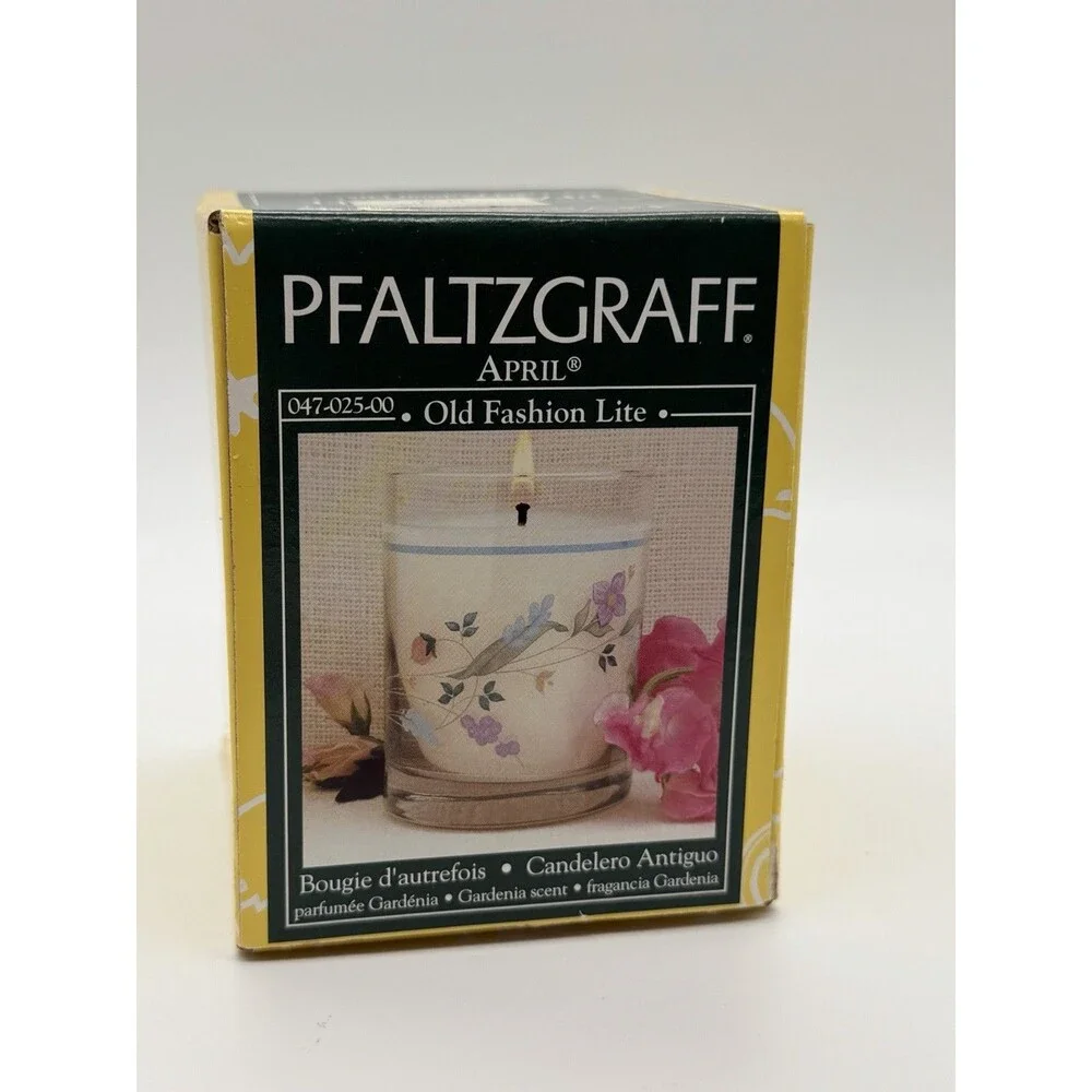 NEW Pfaltzgraff April Floral Old Fashion Lite Candle New In Sealed Box
