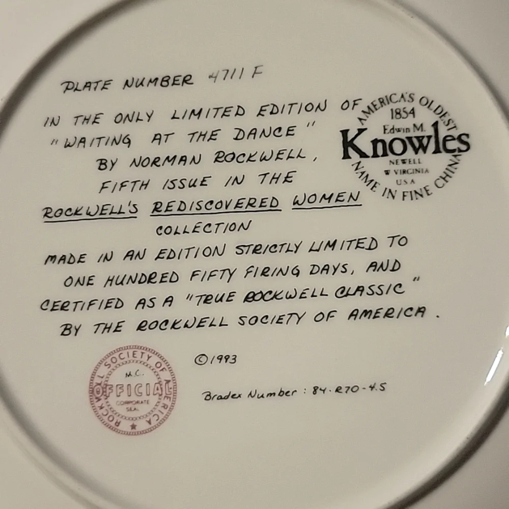 Knowles coa plate