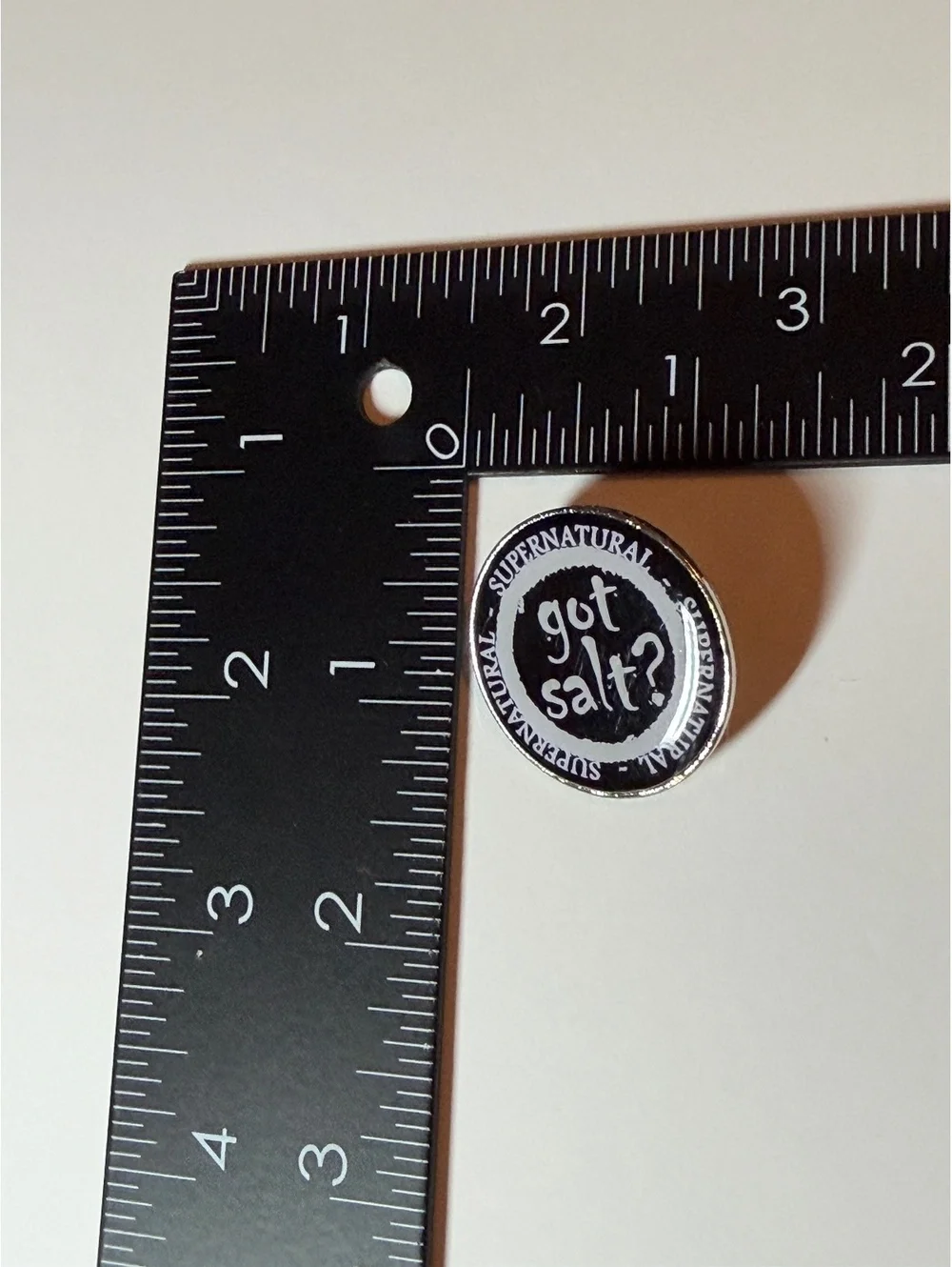 Supernatural pin. Got salt? With salt ring.