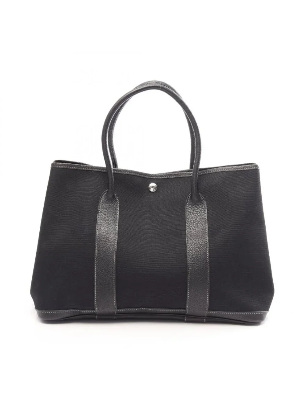 Hermes Tote Bag Garden Party PM Black Leather