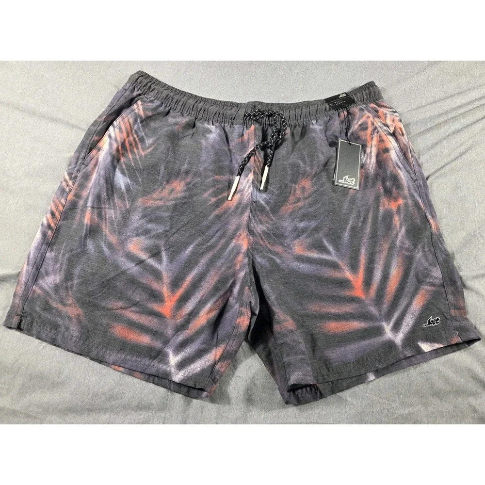NWT LOST ENTERPRISES Mens XL Swim Beach Trunks‎ w/pockets Tropical Pattern
