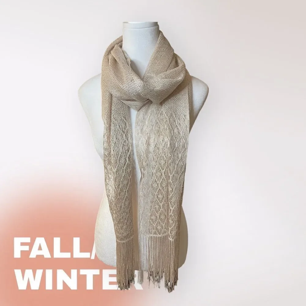 GOLDTONE GLITTER SCARF‎