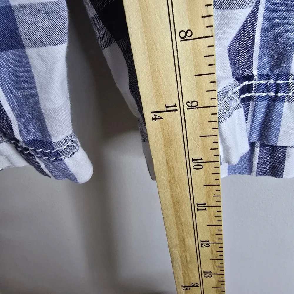 Levis‎ Mens Size 38 Blue White Plaid Cargo Shorts Cotton Relaxed Fit Utility