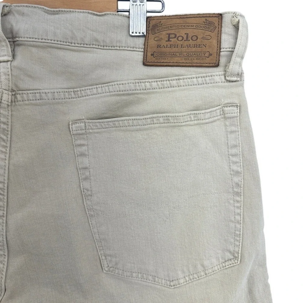 Polo Ralph Lauren Hampton Relaxed Straight Jeans Mens 36x30 (28) Tan Khaki Denim