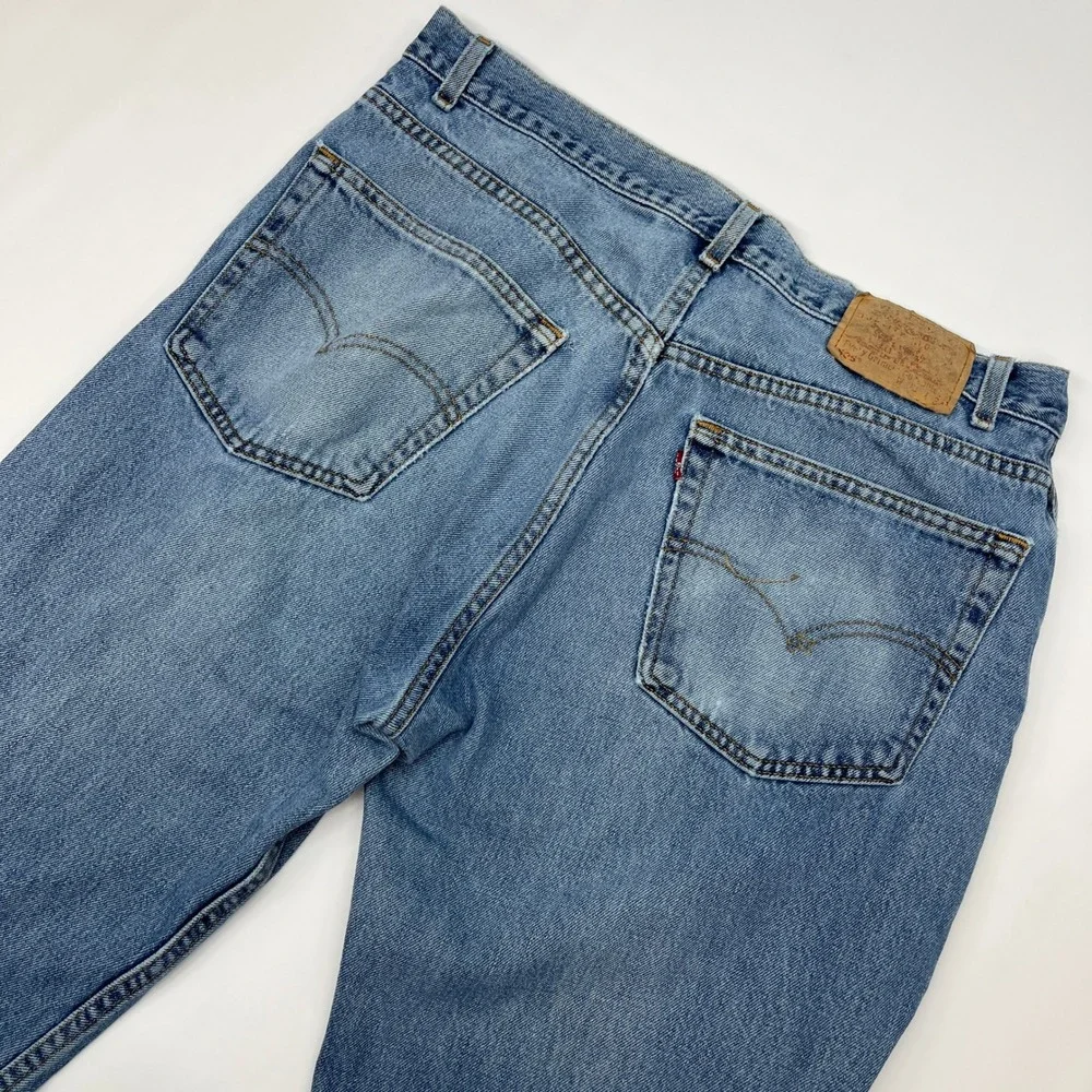 Levis 505 Regular Fit Jeans Mens 38x34 Blue Straight Leg Denim Vintage 90s Y2K‎