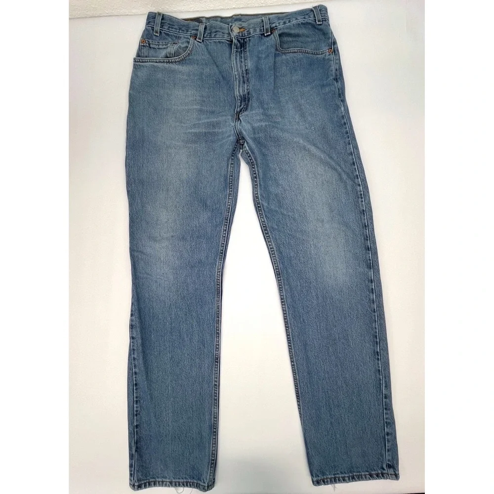 Levis 505 Regular Fit Jeans Mens 38x34 Blue Straight Leg Denim Vintage 90s Y2K‎