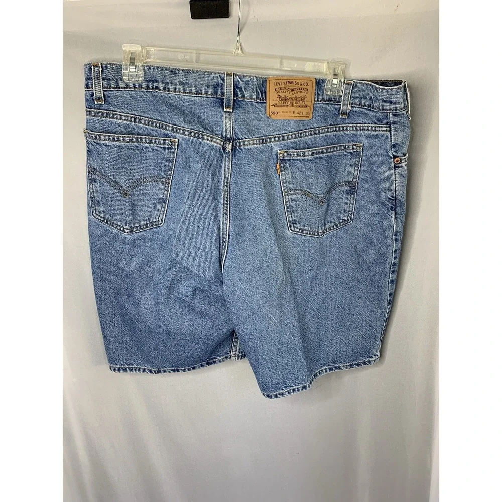 Mens Levi's 550 Sz 42 Orange Tab‎ Vintage Made USA Denim Shorts Relaxed Fit 90s