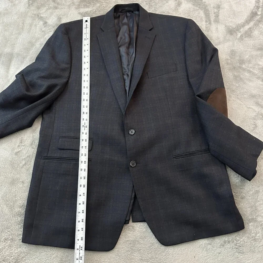 *flaw* Vintage Lauren Ralph Lauren Men's Blazer 48 L Plaid Patch Elbows Wool