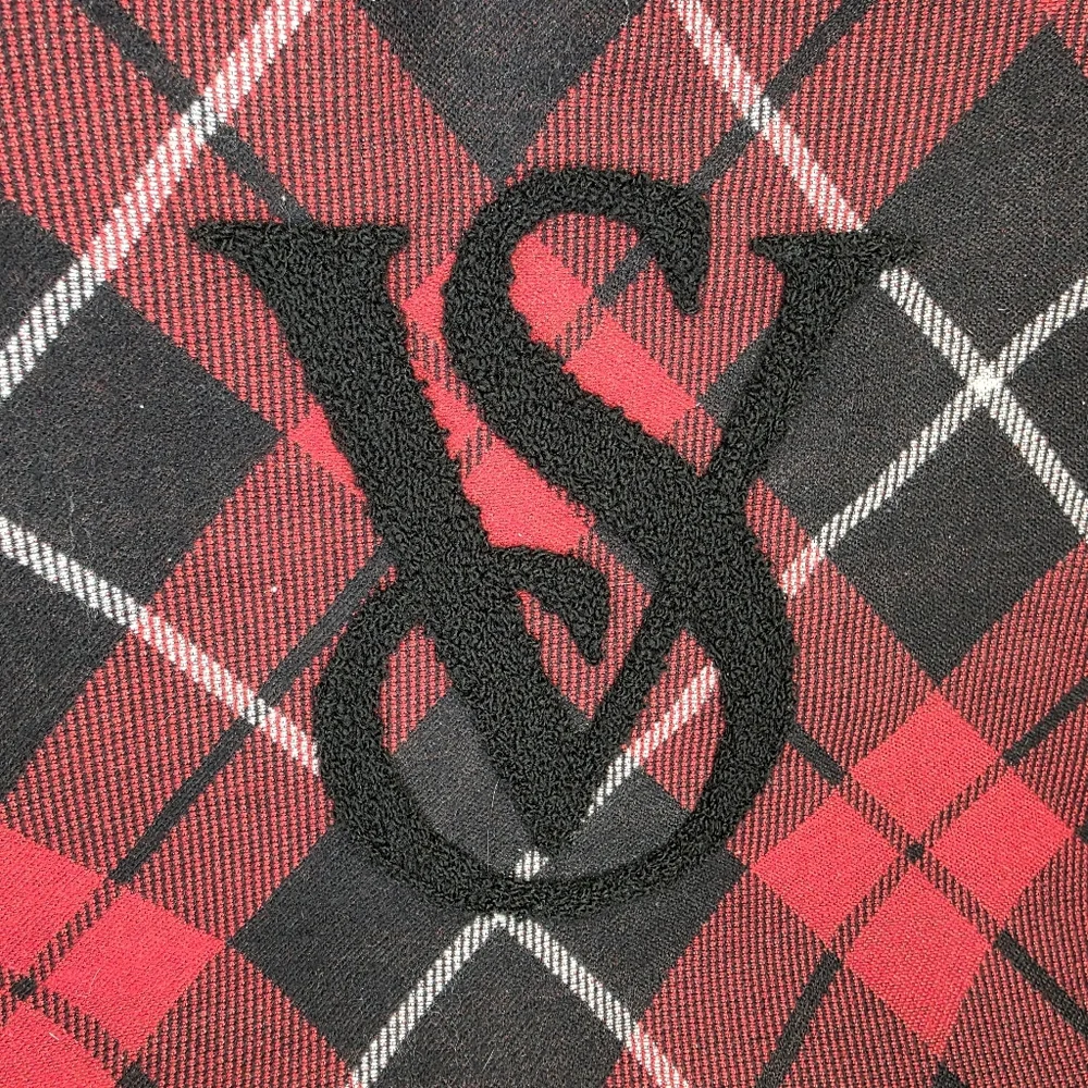 Victoria's Secret Red and Black Plaid Tote Bag