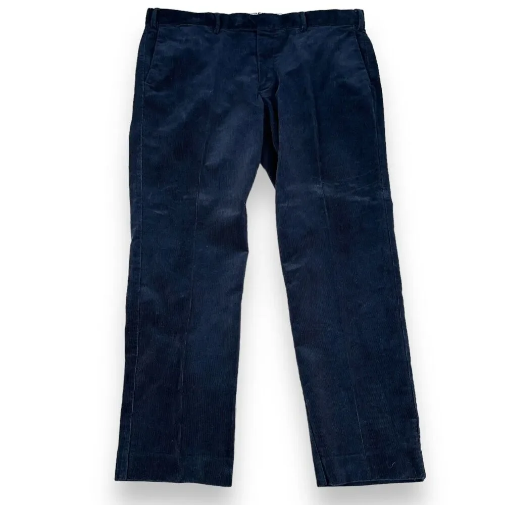 Polo Ralph Lauren Corduroy Pants Men’s 38 x 29.5 Navy Blue Blend Slim Fit Cotton