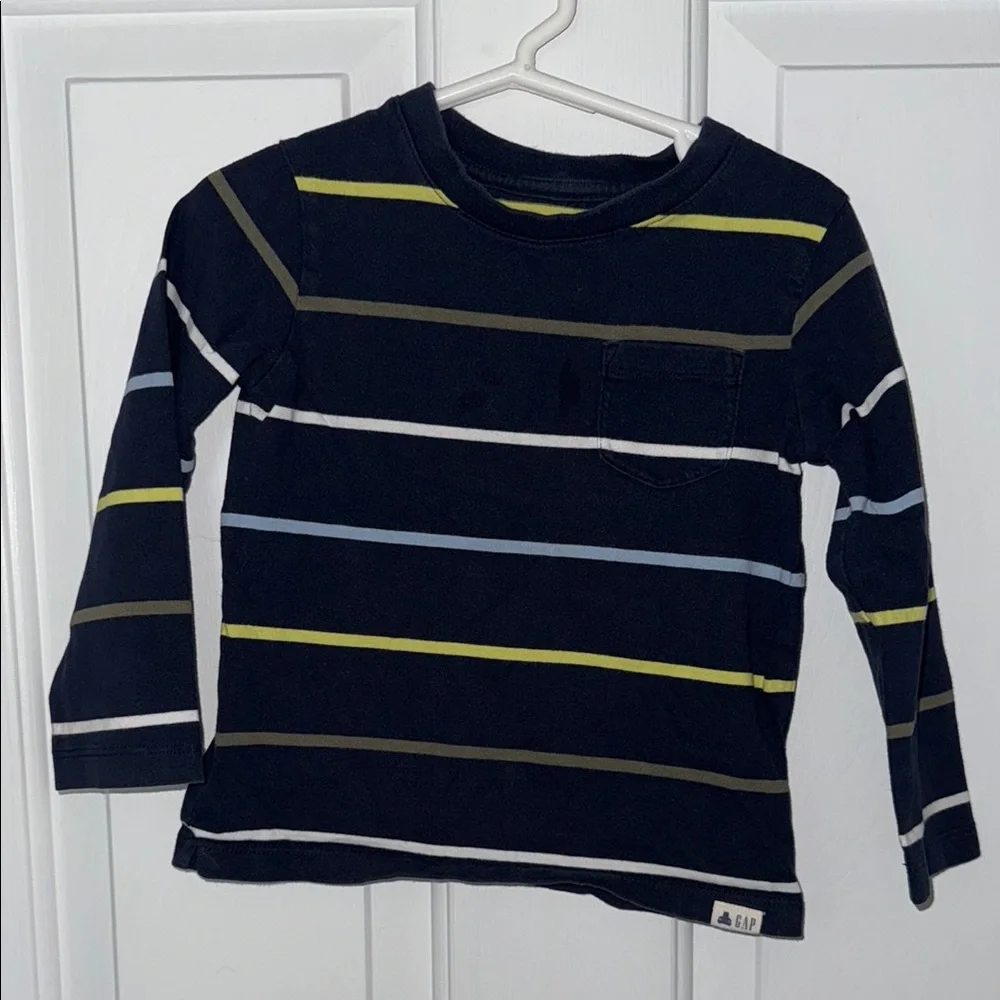 GAP Blue Long Sleeve Tee with Stripes