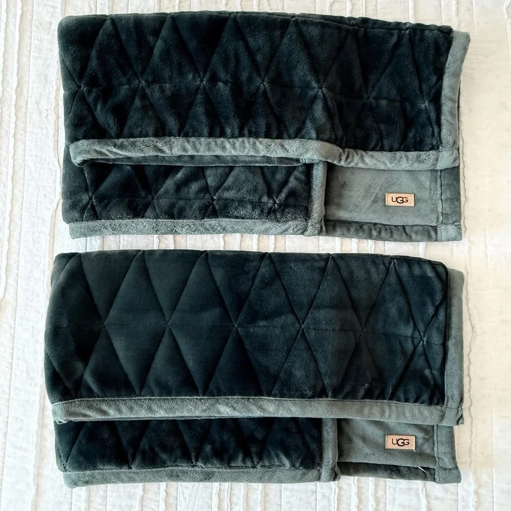 Luxury UGG Dawson Plush Zippered Pillow Cover‎ King Sham Green Cabin 20x37