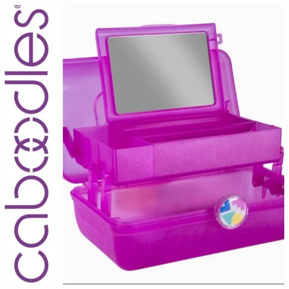 Caboodles Vintage On The Go Classic Cosmetic Case-‎ Pink Sparkle