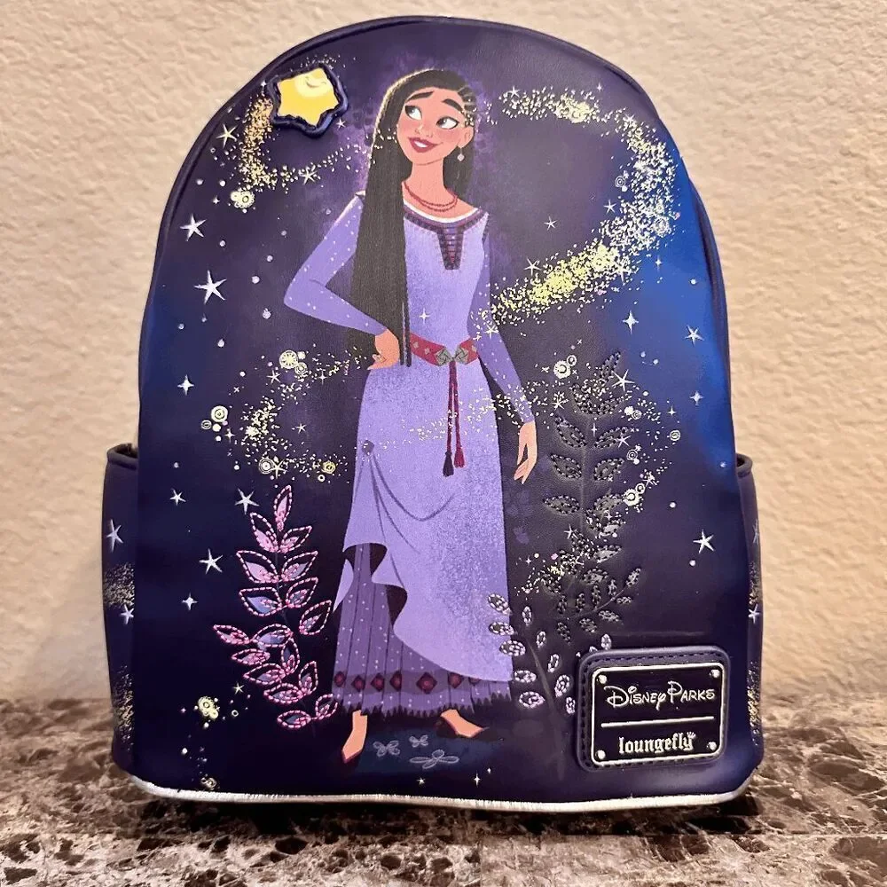 NEW Disney Parks Wish Asha Loungefly Mini Backpack NWT Navy Blue GOLD