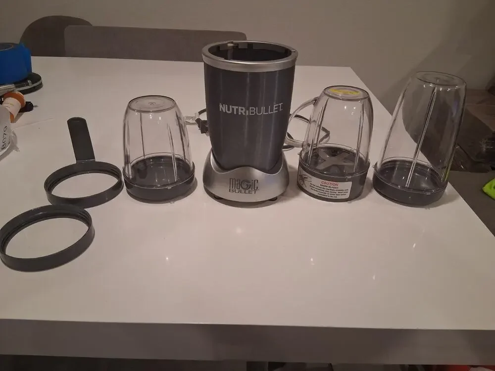 NutriBullet Magic Bullet Blender Set with 3 Cups, Blades & Lip Rings - Tested