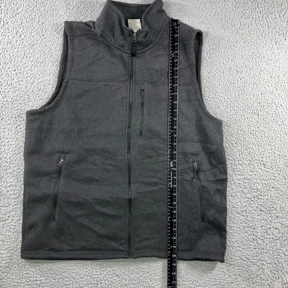 The North Face Gordon Lyons Fleece Vest Men XL Black Full Zip‎ Sweater Knit
