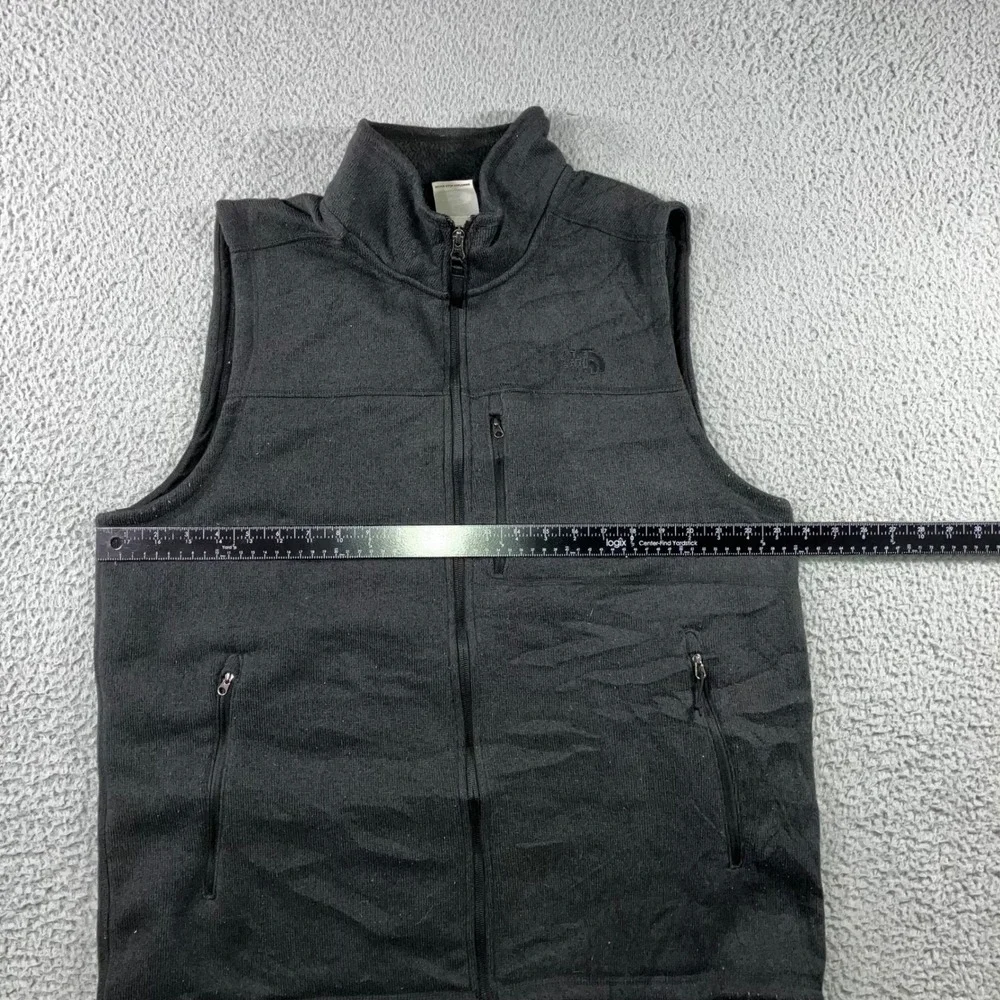 The North Face Gordon Lyons Fleece Vest Men XL Black Full Zip‎ Sweater Knit
