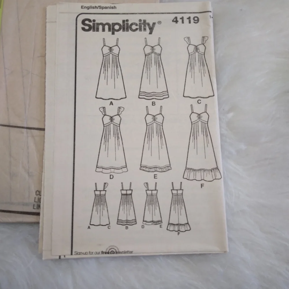 SIMPLICITY 4119 SZ 14-22 Easy-to-Sew Sleeveless Dress In Variations